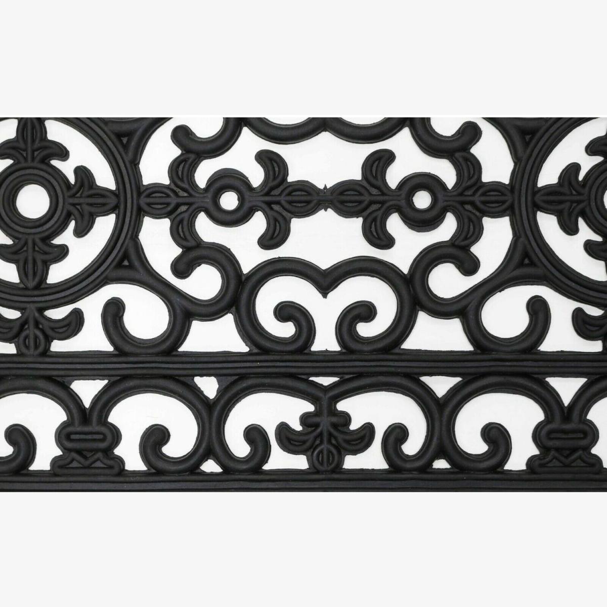 4x Pack - Radcliffe Iron-Effect Doormat Rubber Rectangle - Black – image 1