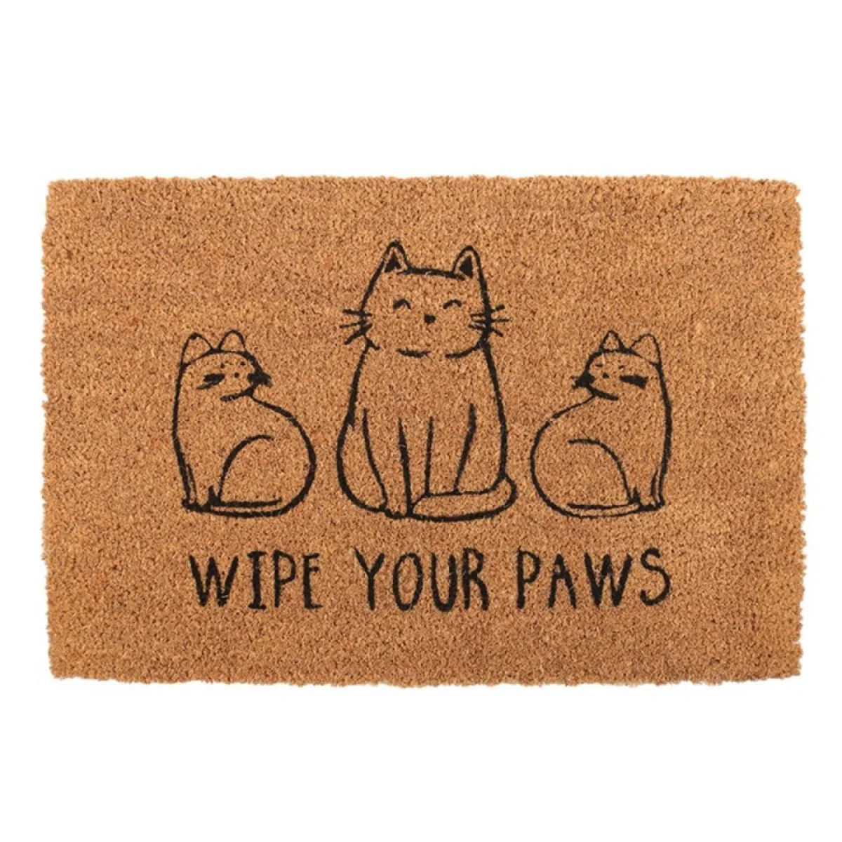 Natural Cat Doormat Wipe Your Paws, Feline Charm - Brown – image 2