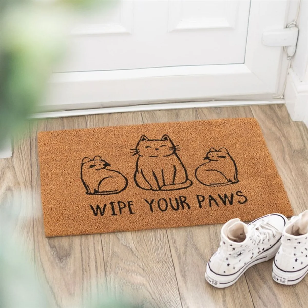 Natural Cat Doormat Wipe Your Paws, Feline Charm - Brown – image 4