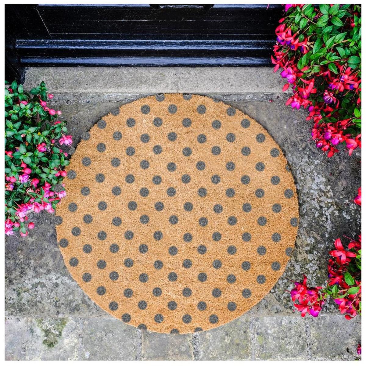 Grey Dots Circle Doormat - Grey – image 3