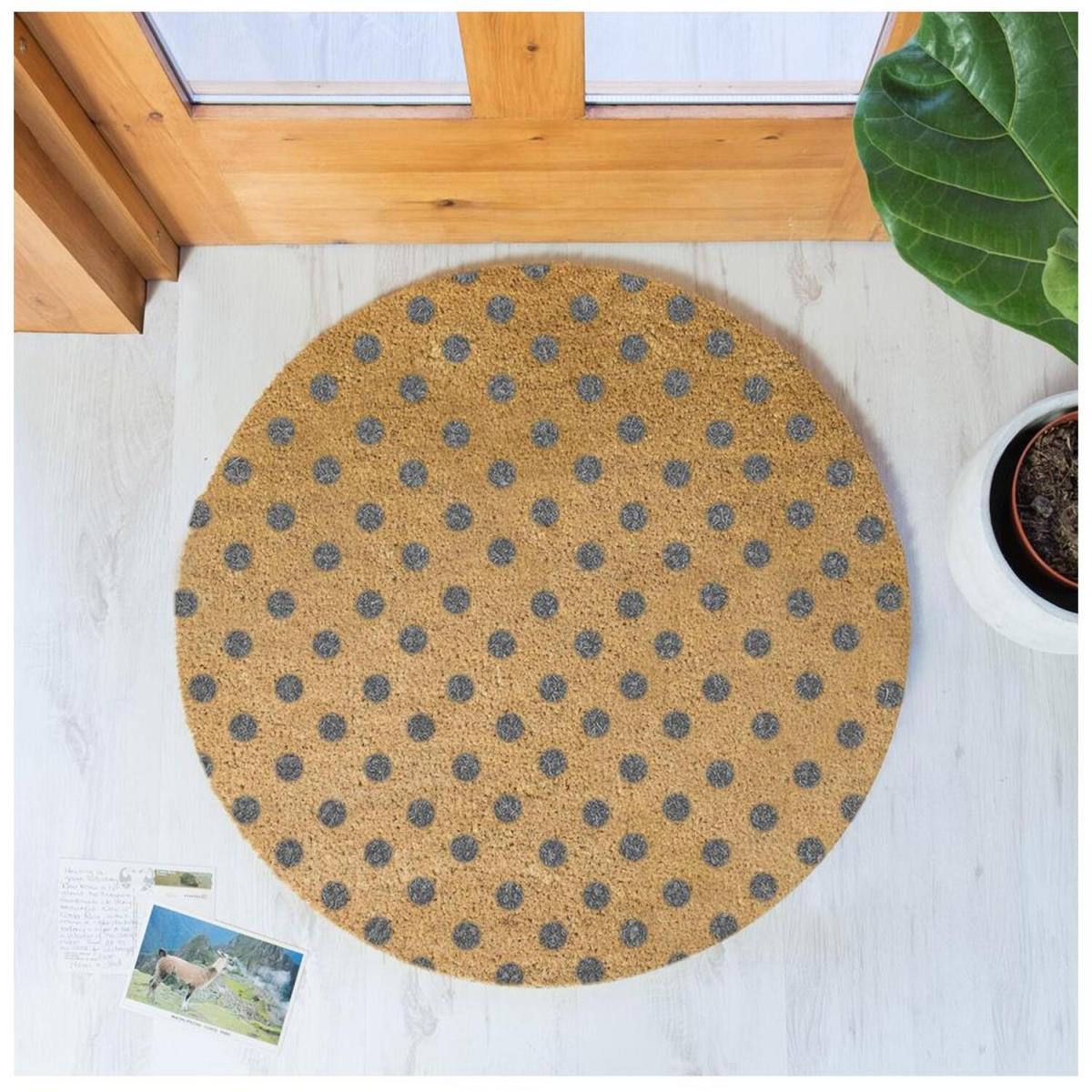 Grey Dots Circle Doormat - Grey – image 4