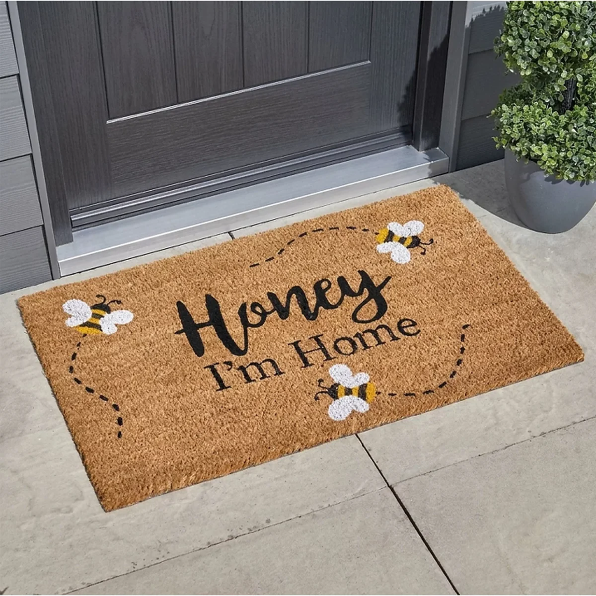 Honey I'm Home Bee Doormat  - Brown – image 4