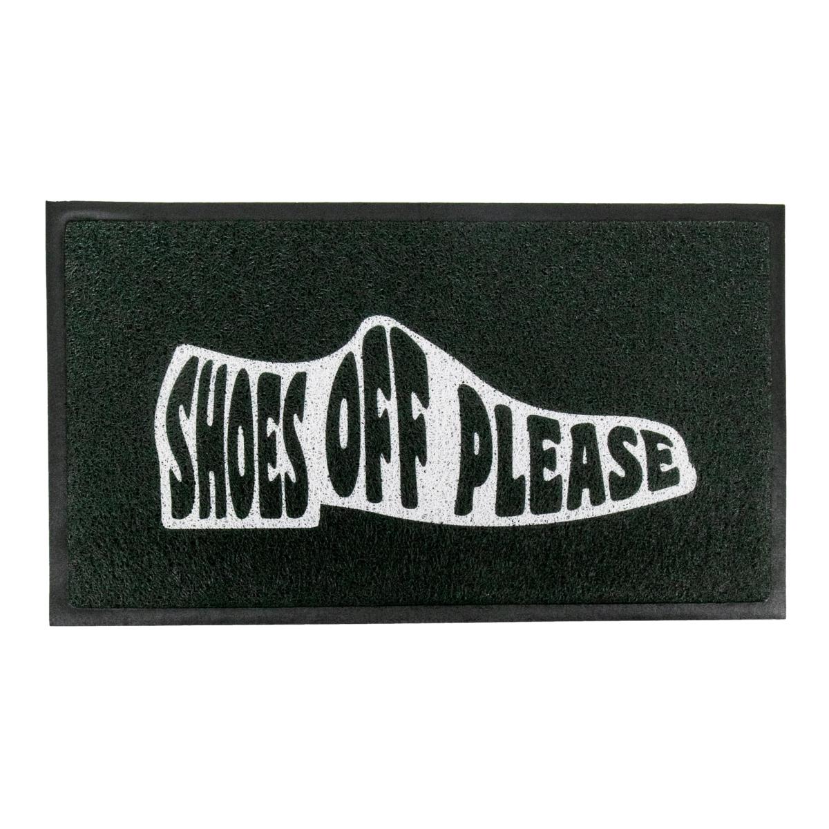 Black Shoes Off Indoor Outdoor Doormat - Black