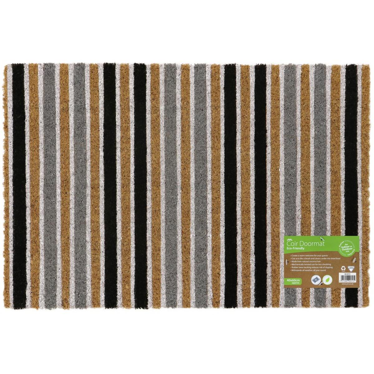 Eco Friendly Entrance Door Mat,Grey Stripe Design  - Grey – image 2