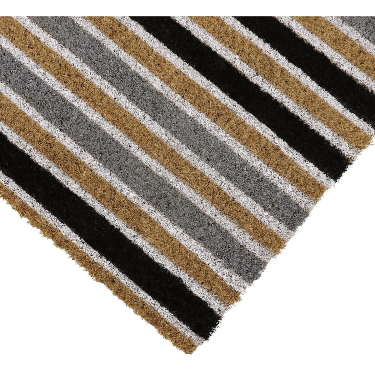 Eco Friendly Entrance Door Mat,Grey Stripe Design  - Grey – image 3
