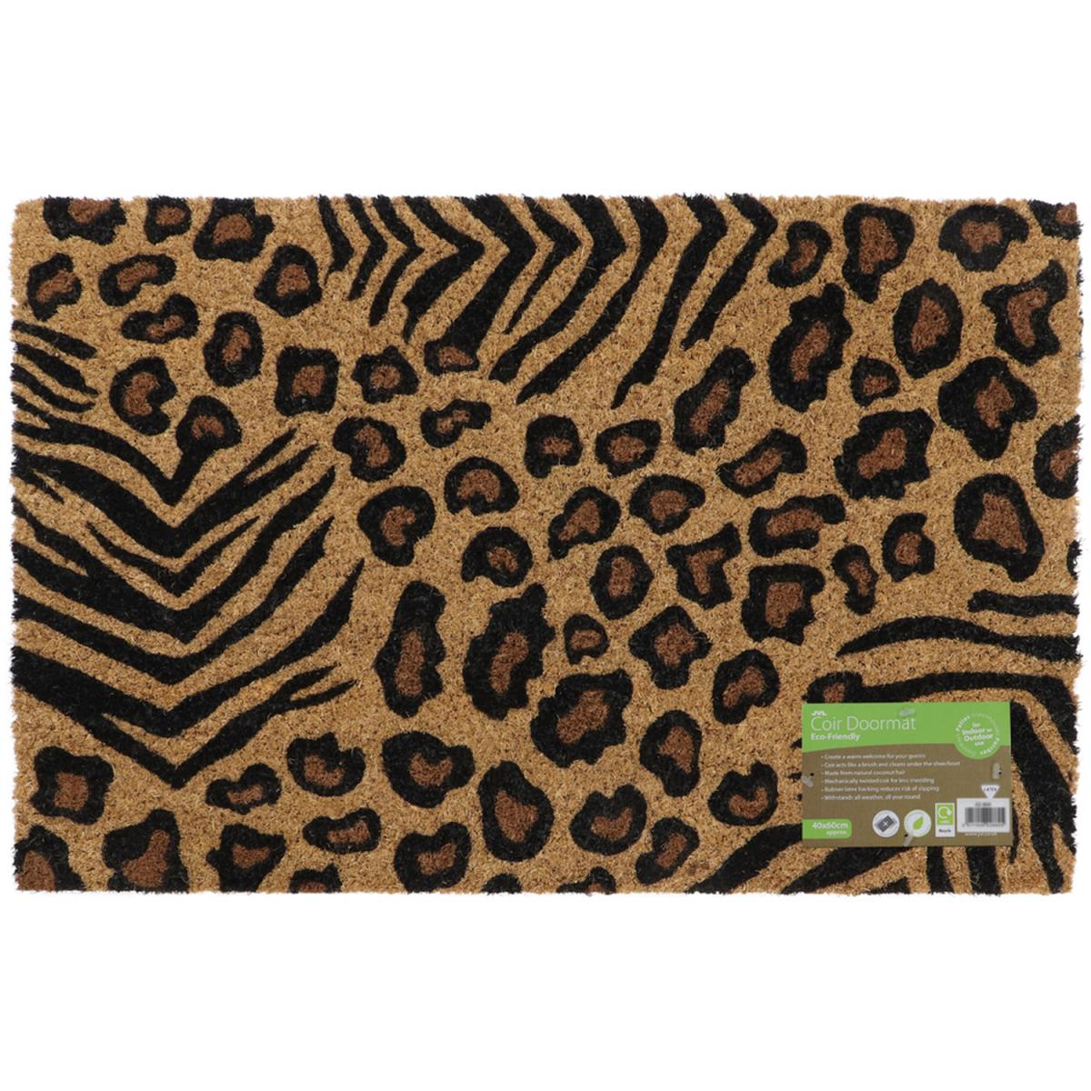 JVL Eco-Friendly Animal Print Door Mat - Brown – image 5