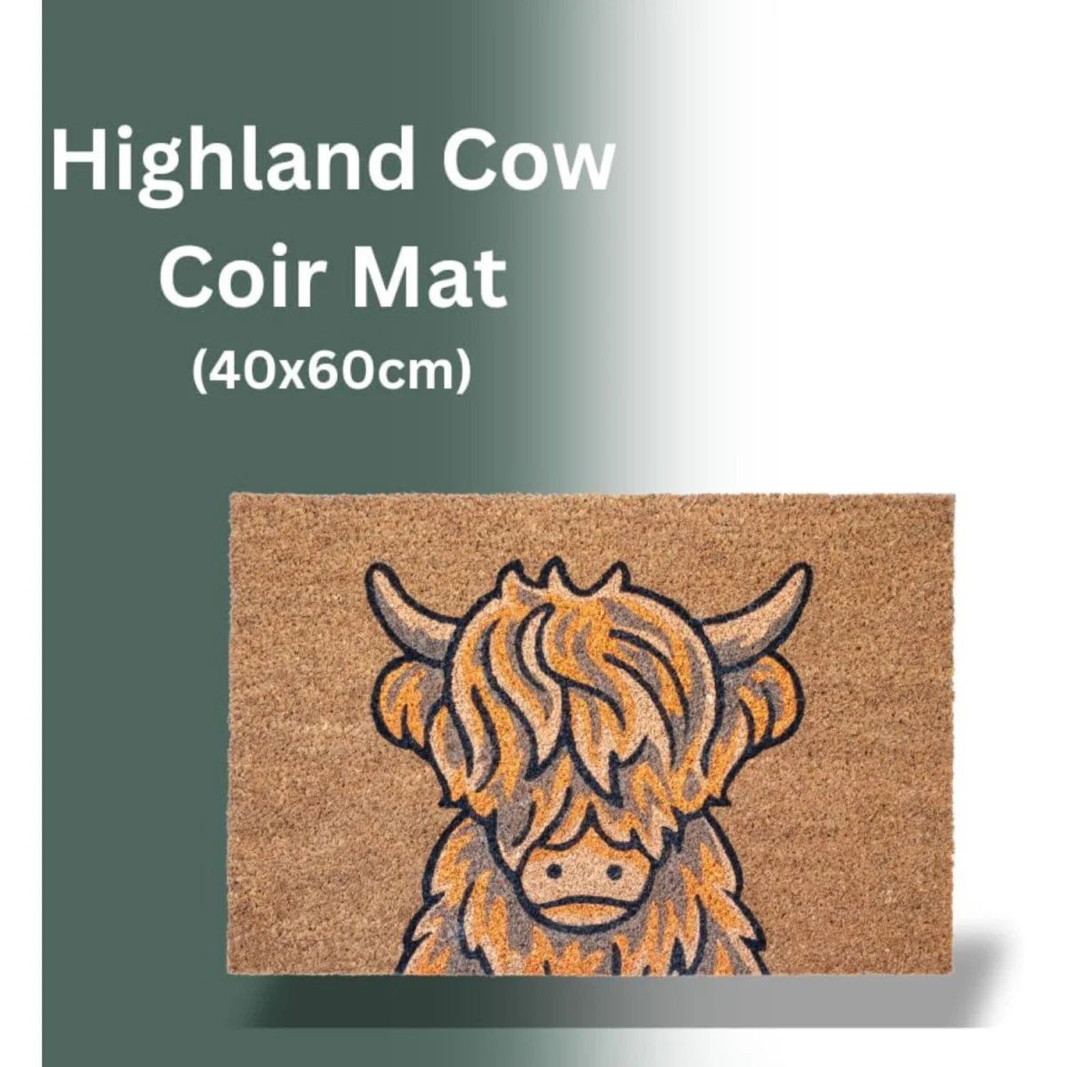 Highland Cow Front Door Mat Coir Doormat - Brown – image 3