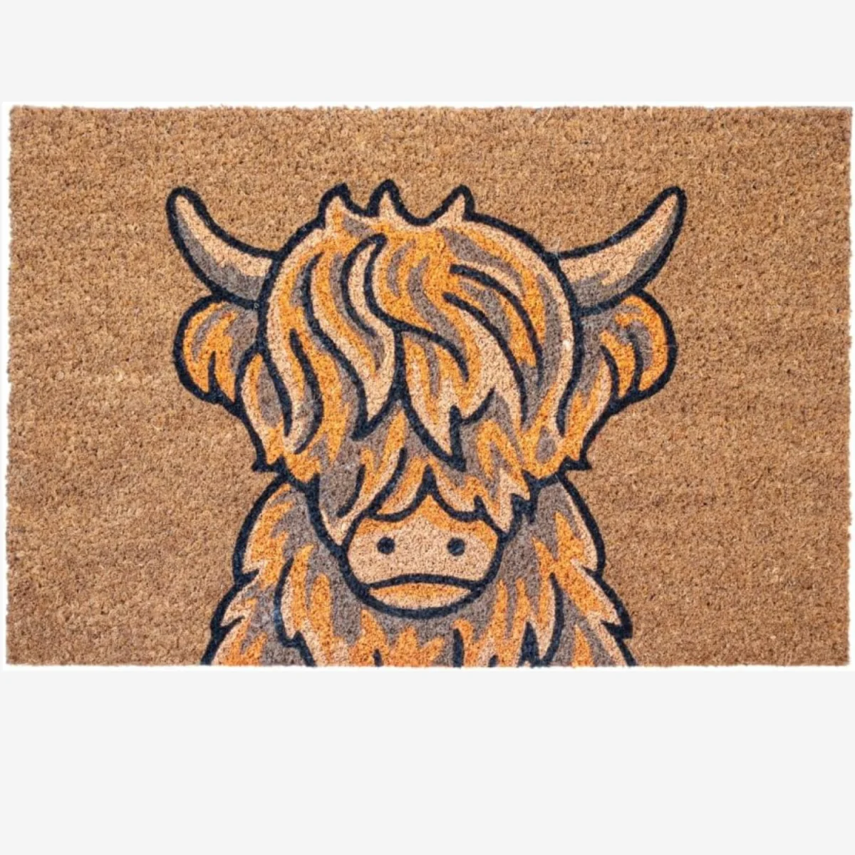Highland Cow Front Door Mat Coir Doormat - Brown – image 7