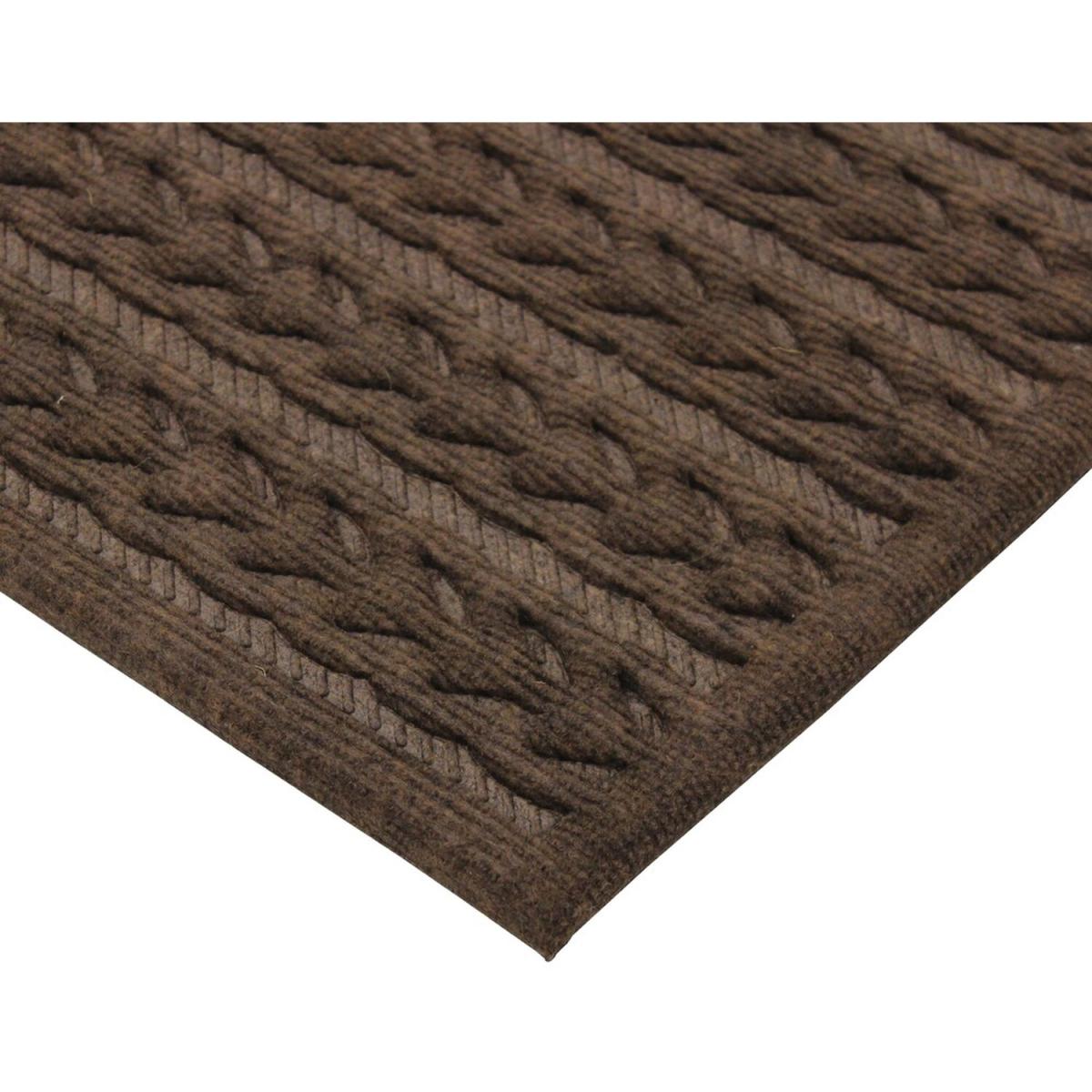 Knit Design Scraper Braided Door Mat, Brown – image 3