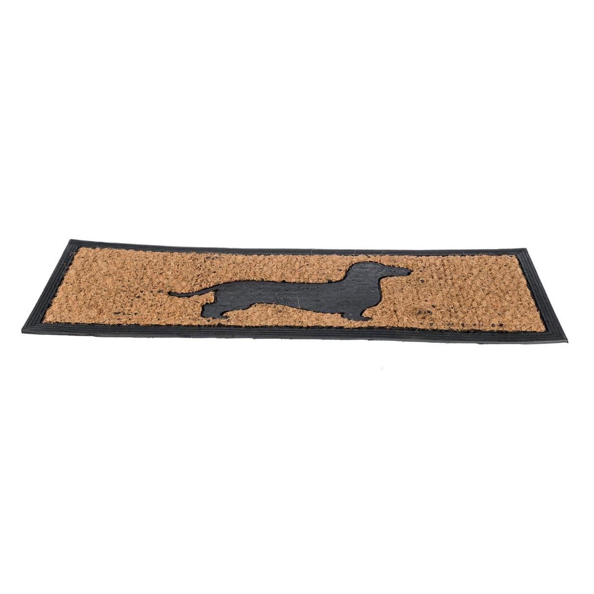 Black Dog Silhouette Non-Slip Coir Doormat - Black – image 2