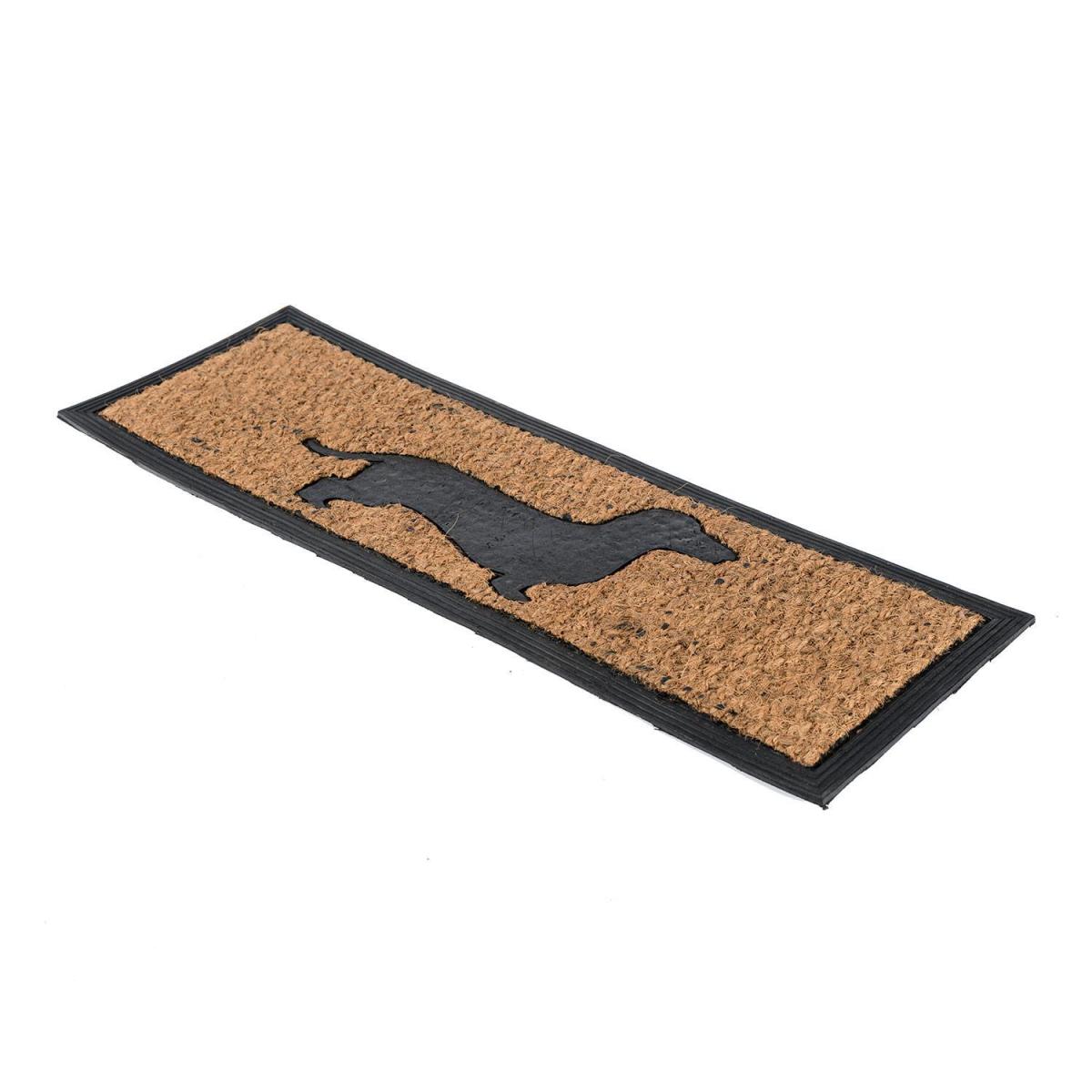 Black Dog Silhouette Non-Slip Coir Doormat - Black – image 3