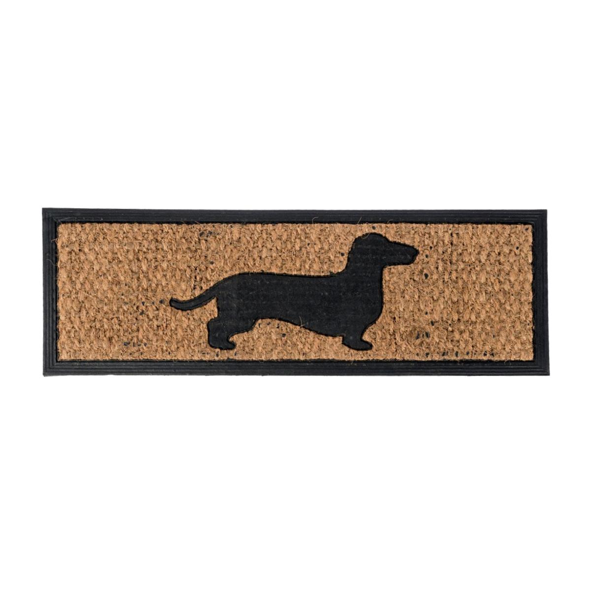 Black Dog Silhouette Non-Slip Coir Doormat - Black – image 1