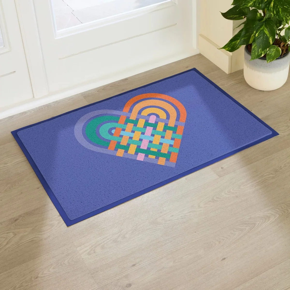 Elizabeth Olwen Heart Lace Indoor/Outdoor Doormat (90x60cm) - Multi