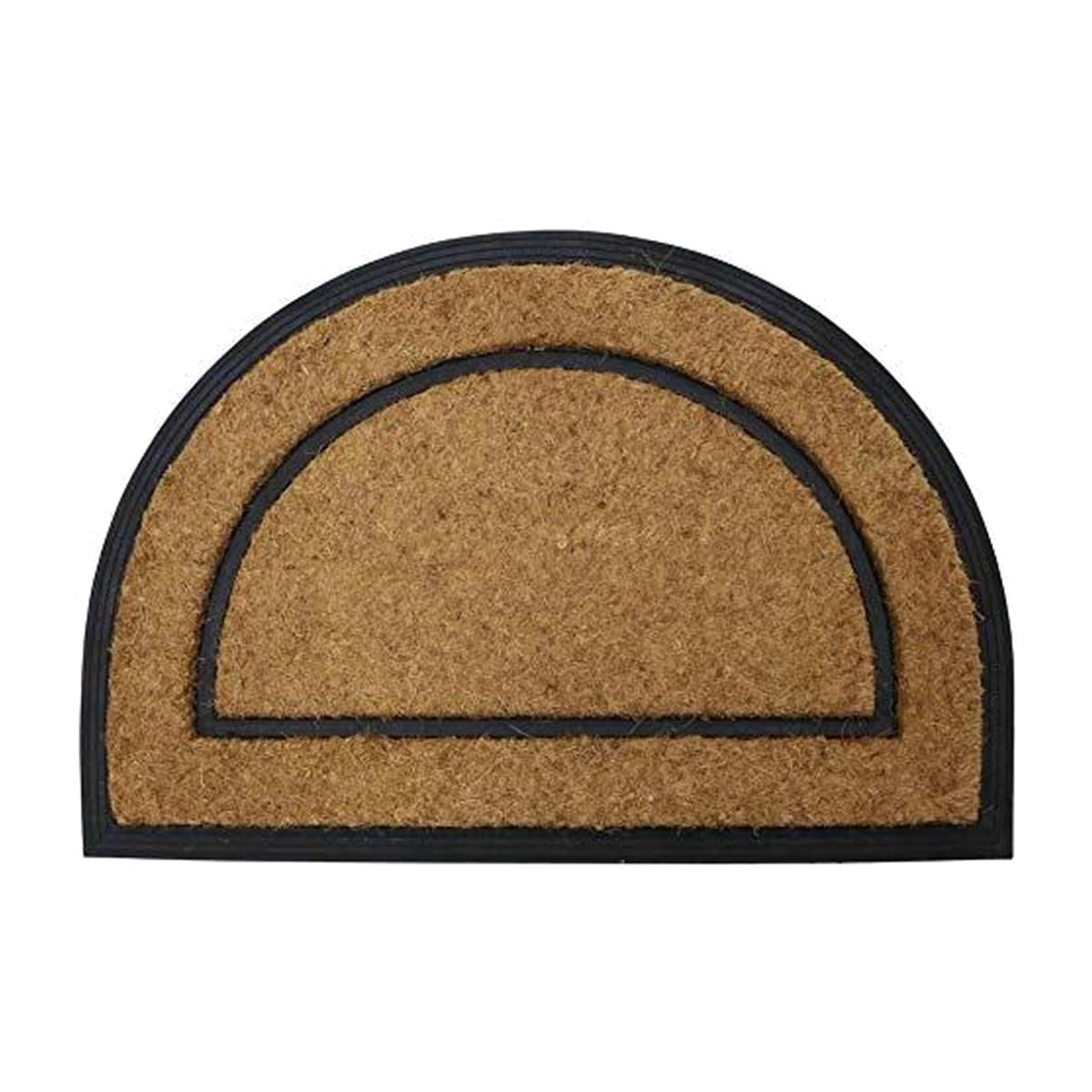 Mud Stopper Chadderton Doormat Rubber Mat Non-Slip 40 x 60cm - Half Moon - Brown
