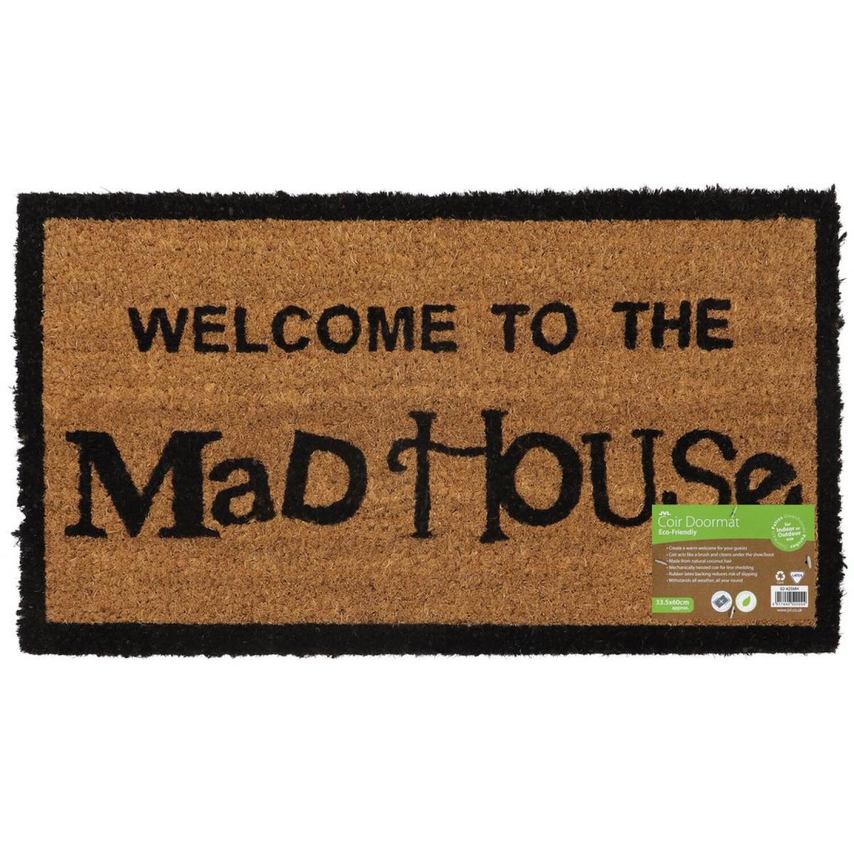 Latex Backed Mad House Coir Door Mat - Black – image 2