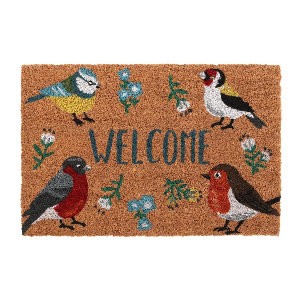 Garden Birds Doormat - Brown