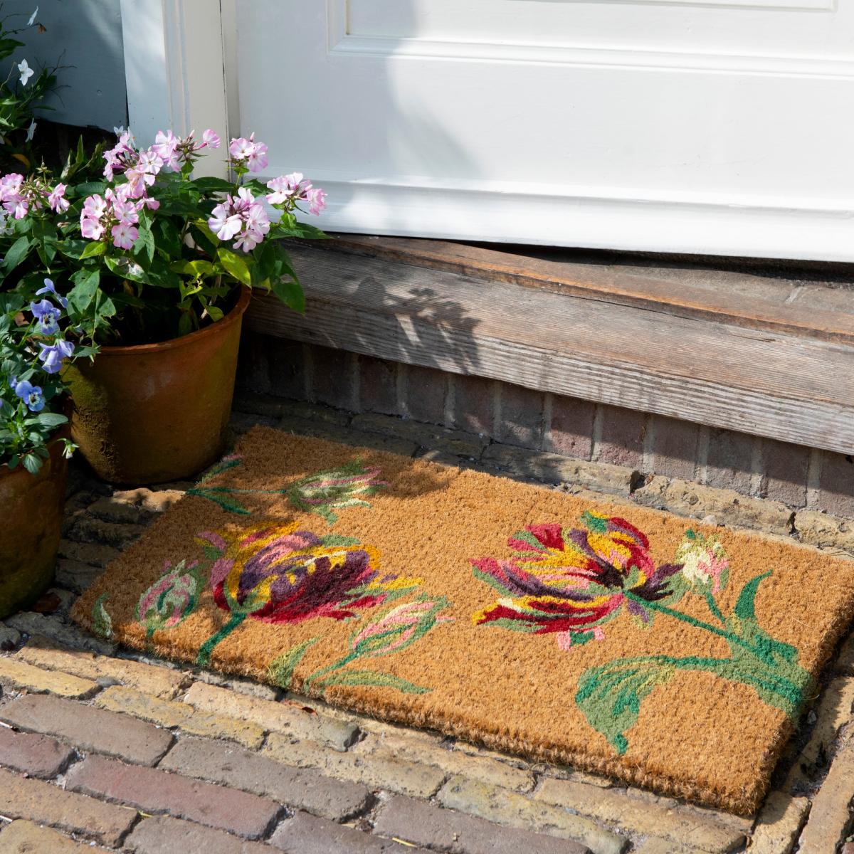 Gosford Floral Doormat 081310 by Laura Ashley in Cranberry Red 40x70cm – image 1