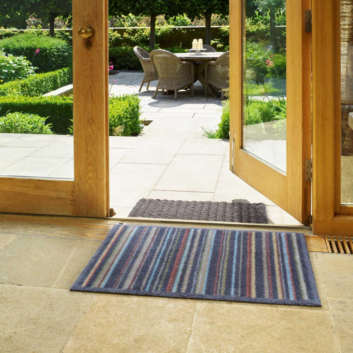 Stripe Washable Doormats in Charcoal Grey by Turtlemat 75x120cm – image 2