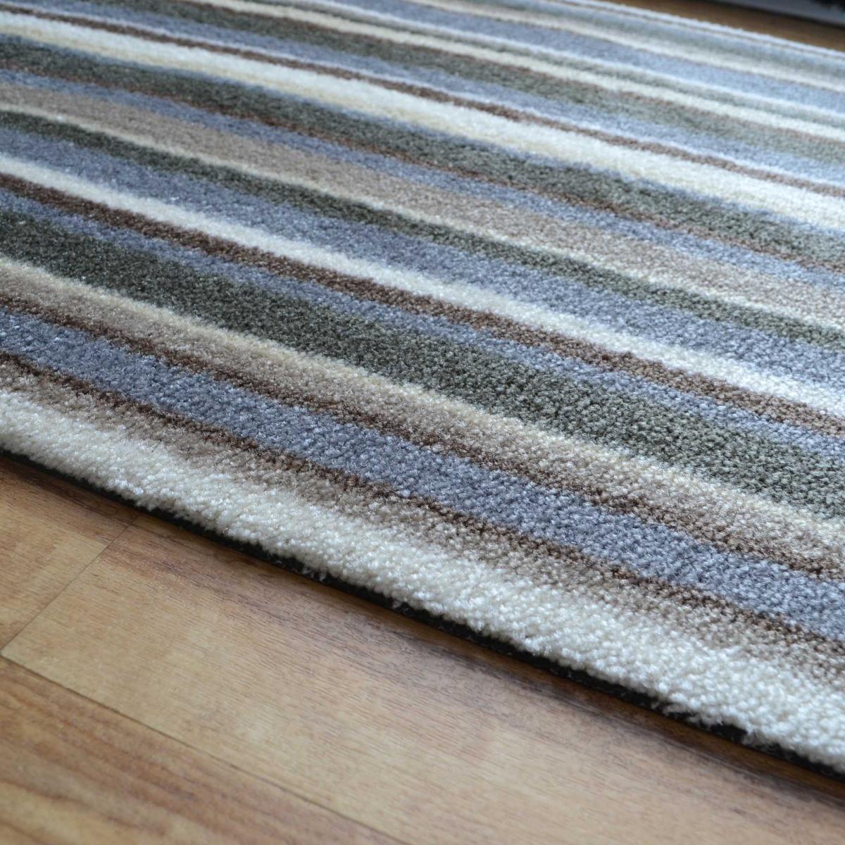 Hola Stripe Doormats in HL07 Grey Brown and Cream 62x80cm – image 3