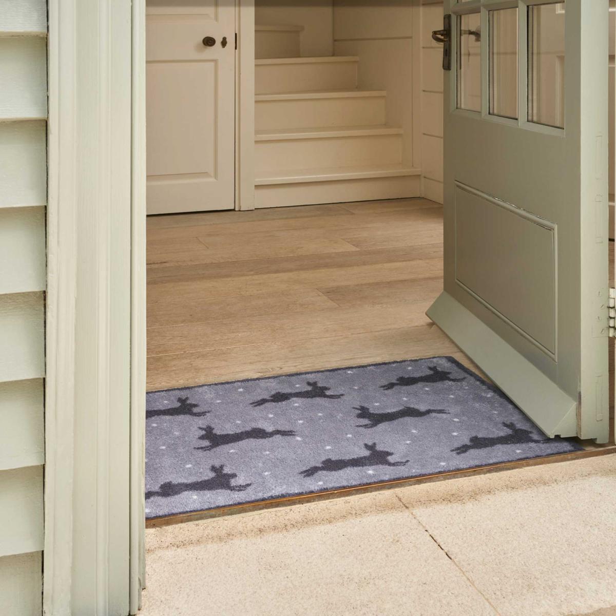Hares Washable Doormats in Grey – image 2
