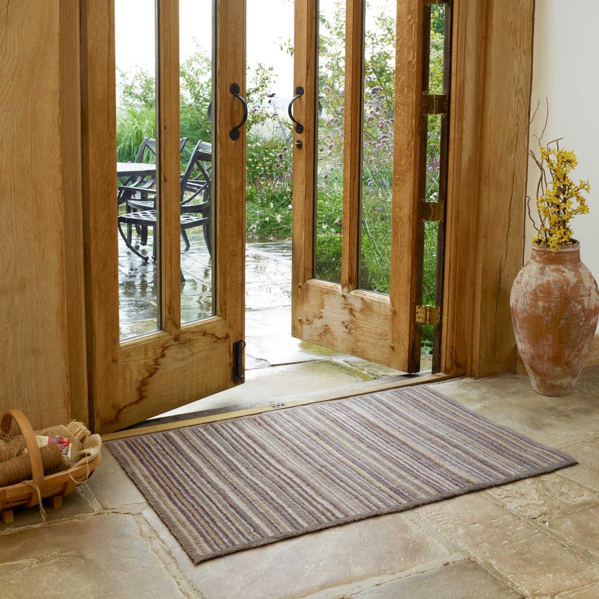 Stripe Washable Doormats in Sandstone Beige by Turtlemat 75x120cm – image 1