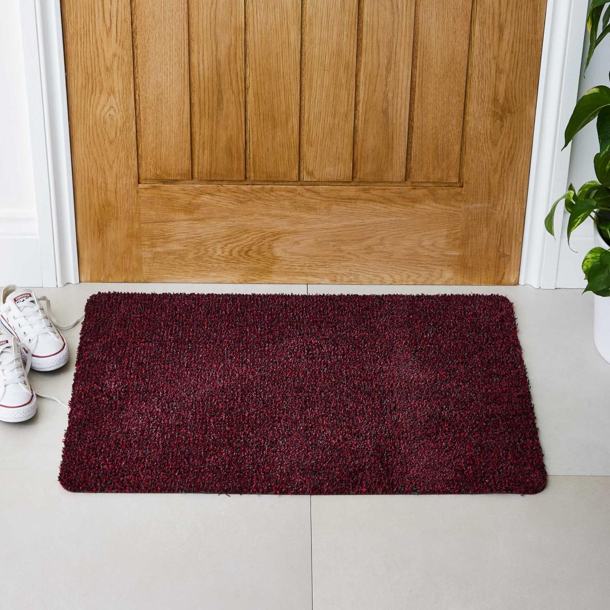 Plain Washable Doormat in Red – image 2