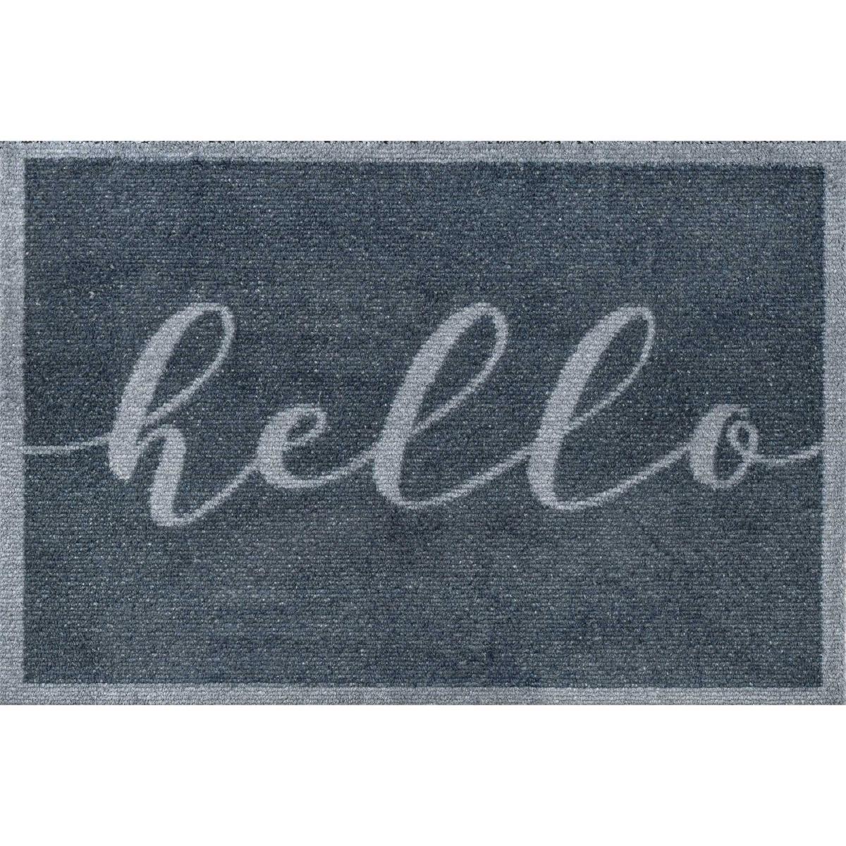 Scriptello Hello Washable Floor Mats in Grey – image 2