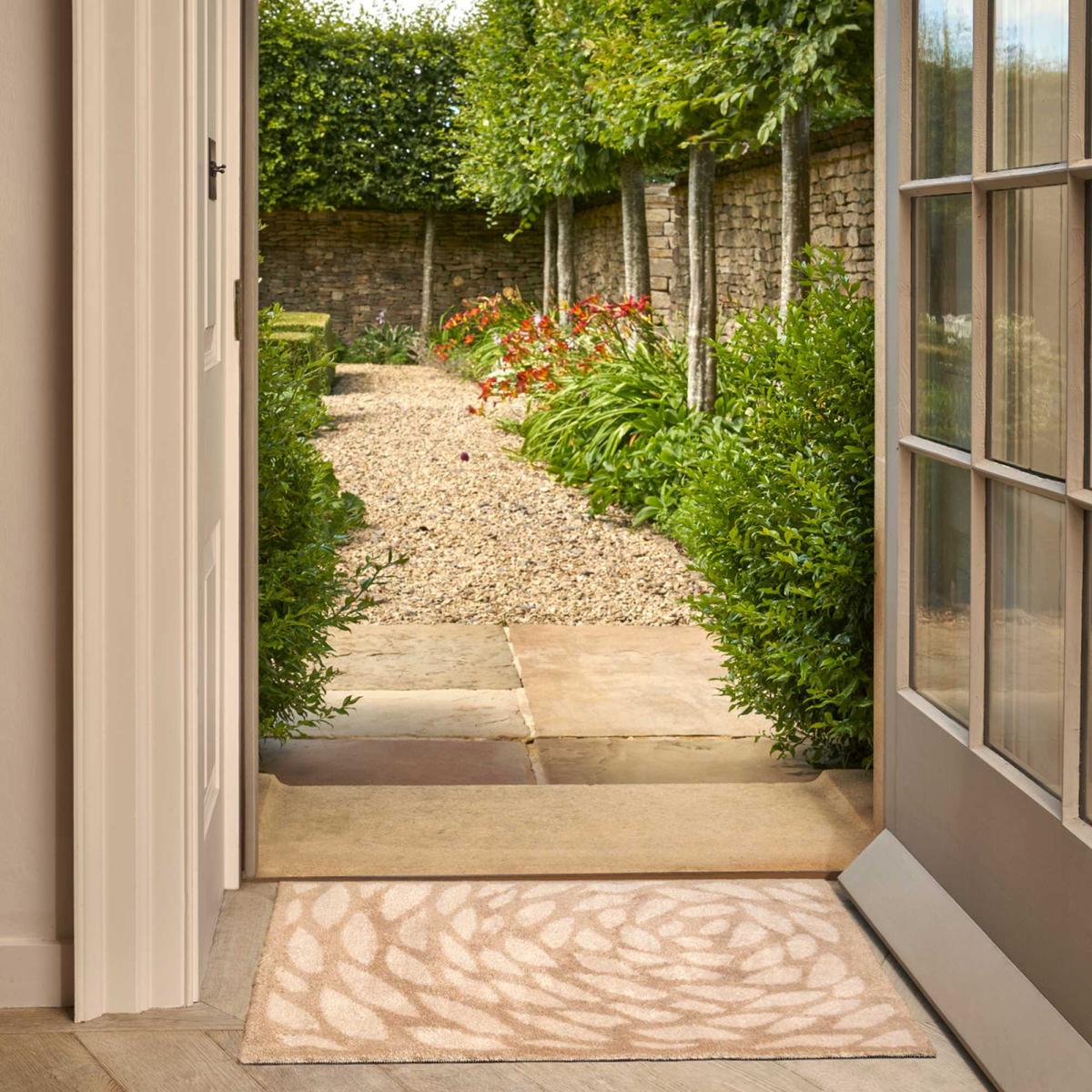 Natural Leaf Washable Doormats in Natural Beige – image 1