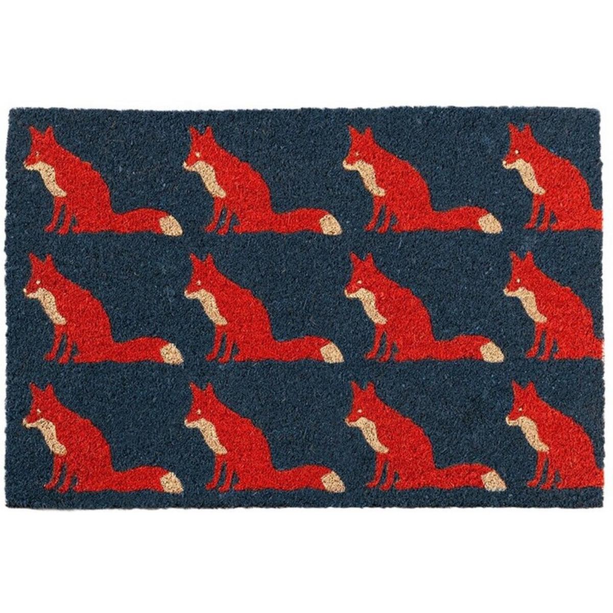 Proud Fox Coir Doormat in Dark Blue & Red 50x75cm – image 2