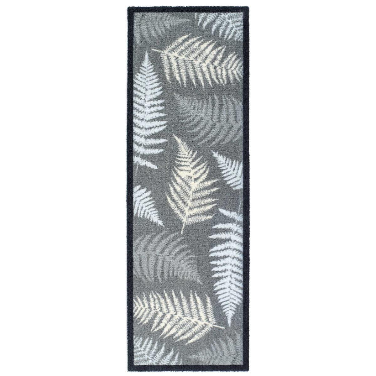 Leaves 2 Washable Anti Slip Doormat in Grey – image 2