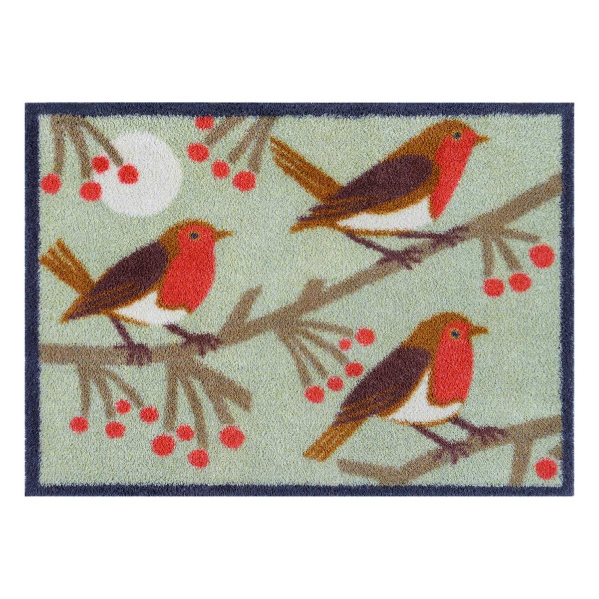 Christmas Red Robin Washable Doormats in Multi 60x85cm – image 3
