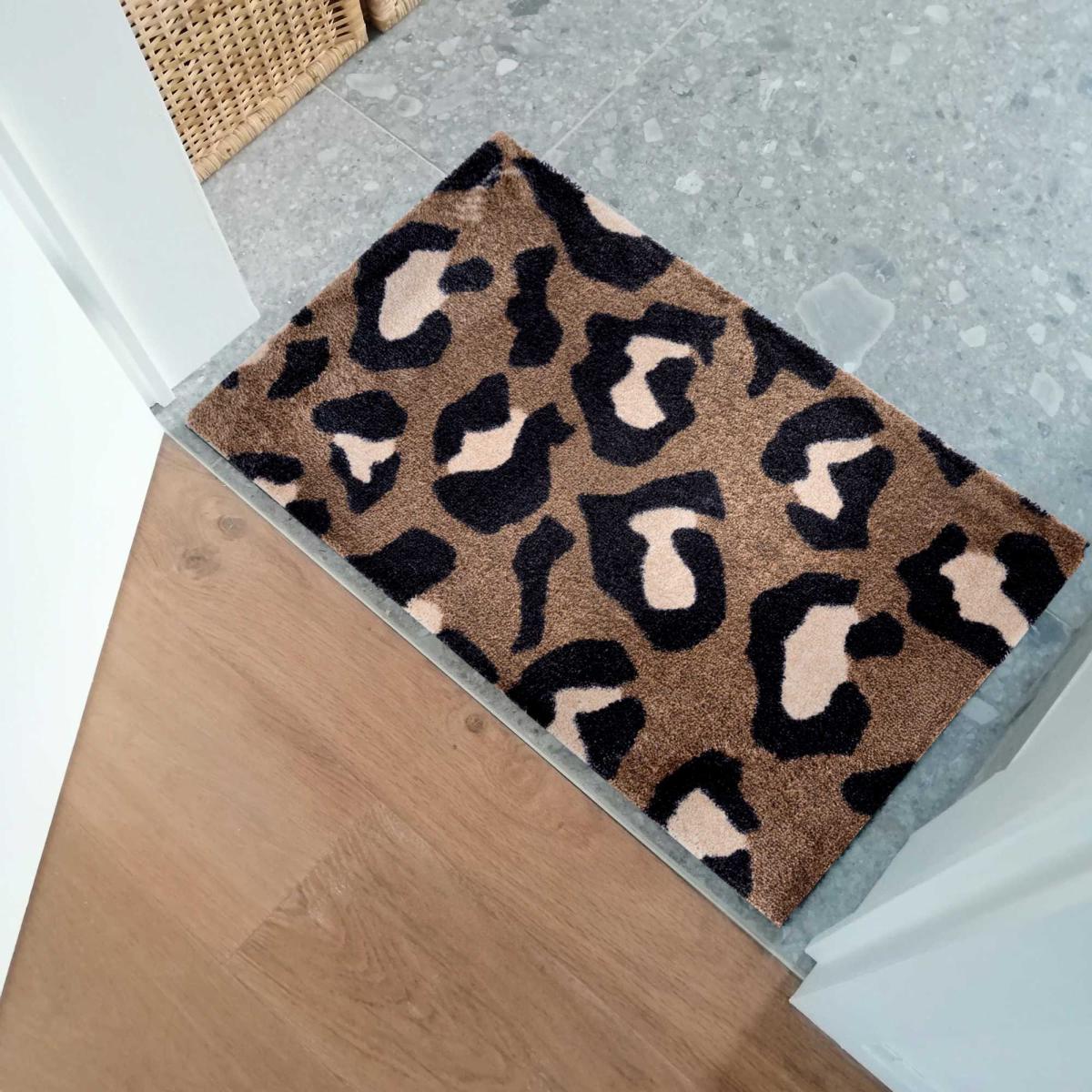 Joy Leopard Washable Floor Mats in Brown – image 2