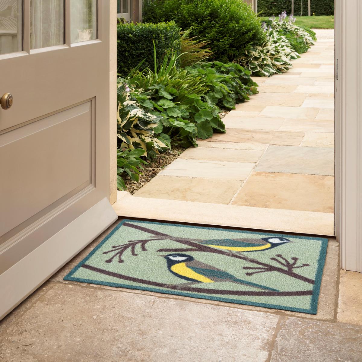 Great Tit Washable Doormats in Green – image 1