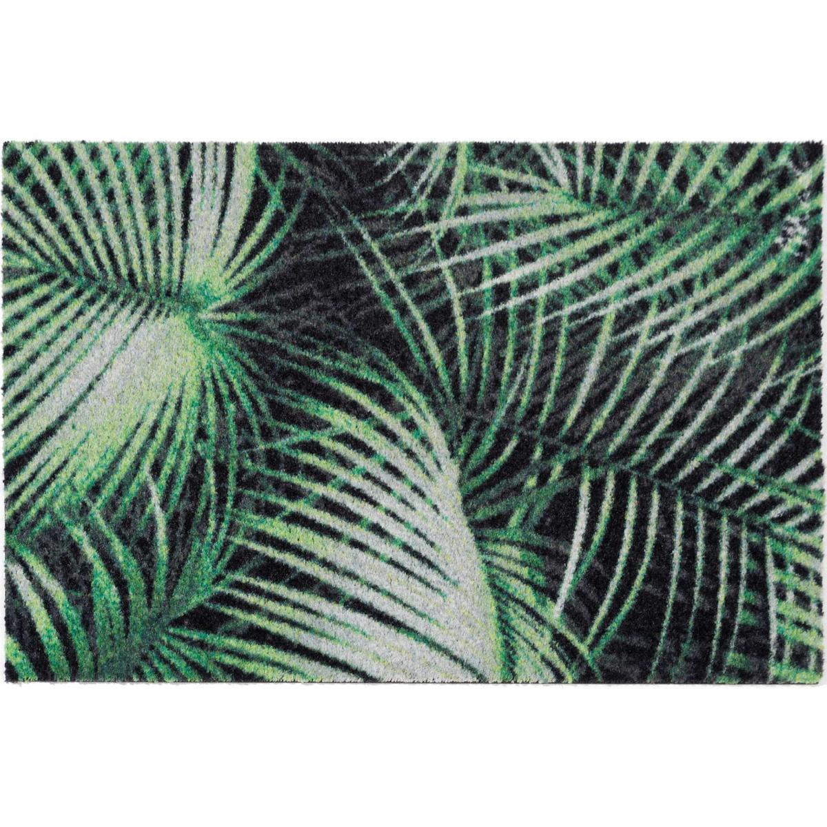 Jacob Botanical Palm Leaf Washable Floor Mats in Green – image 2