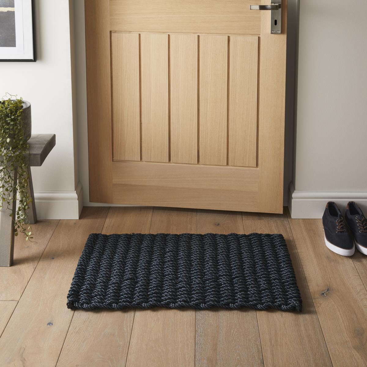 Didsbury Braided Rope Doormat in Navy Blue 55x100cm – image 1