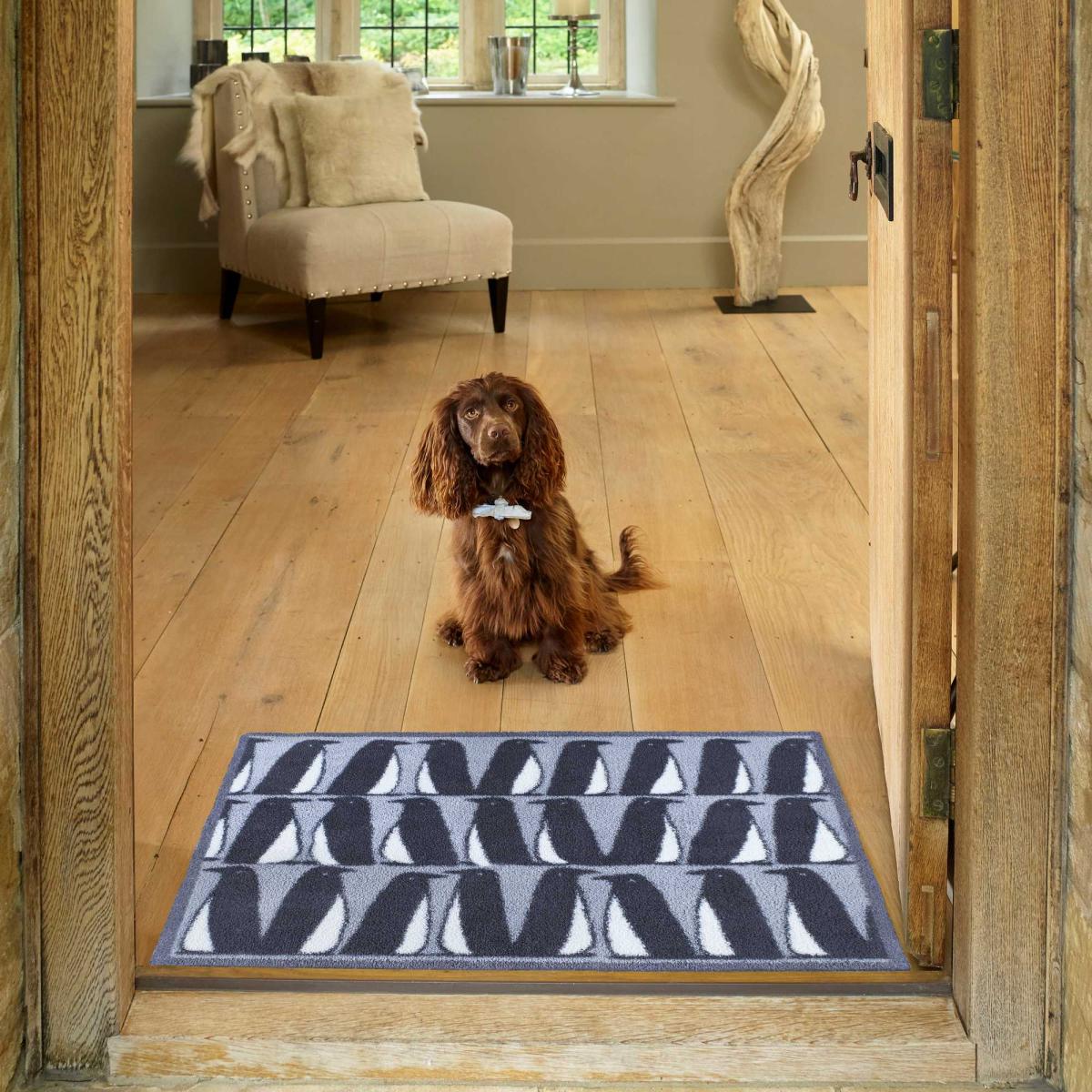 Pedro Penguin Scion Doormats in Frost Blue by Turtlemat – image 1