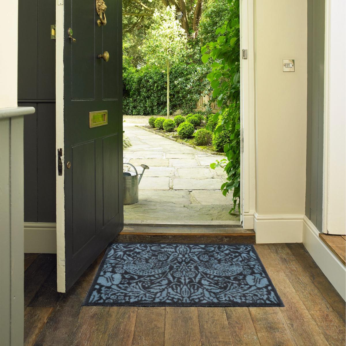 Pure Strawberry Thief Doormats in Blue by Morris and Co 60x85cm – image 1