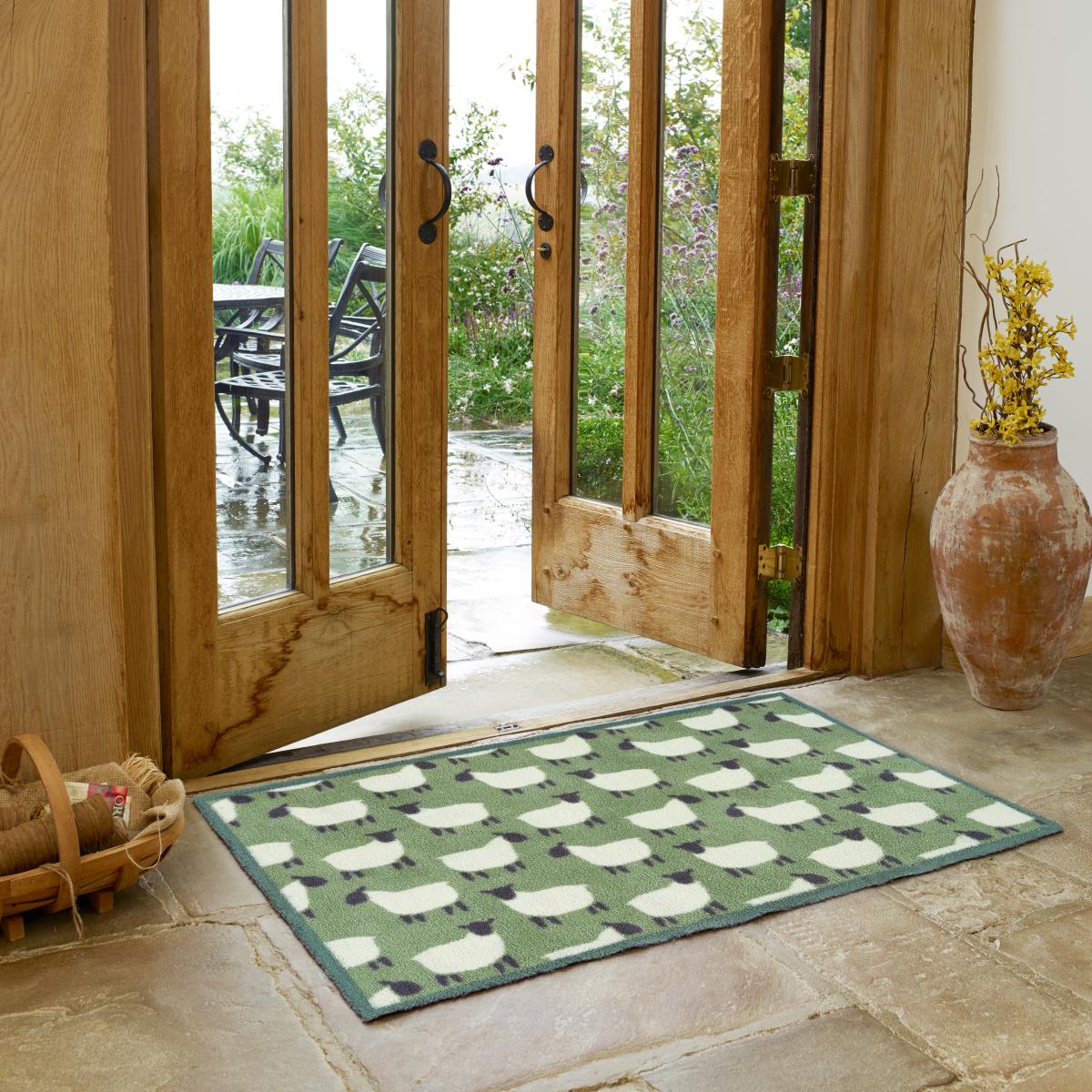 Flock Sheep Doormats in Green by Turtlemat 60x85cm – image 3