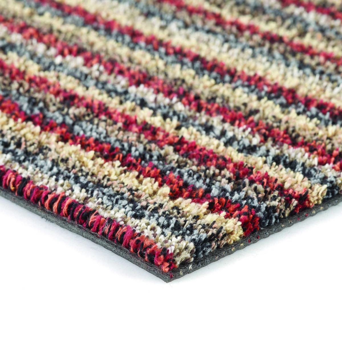 Cotton Stripe Washable Anti Slip Doormat in Spice Red 50x150cm – image 3
