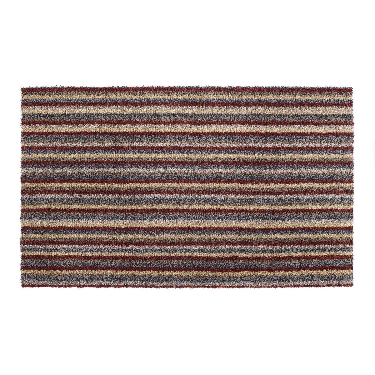 Cotton Stripe Washable Anti Slip Doormat in Spice Red 50x150cm – image 4