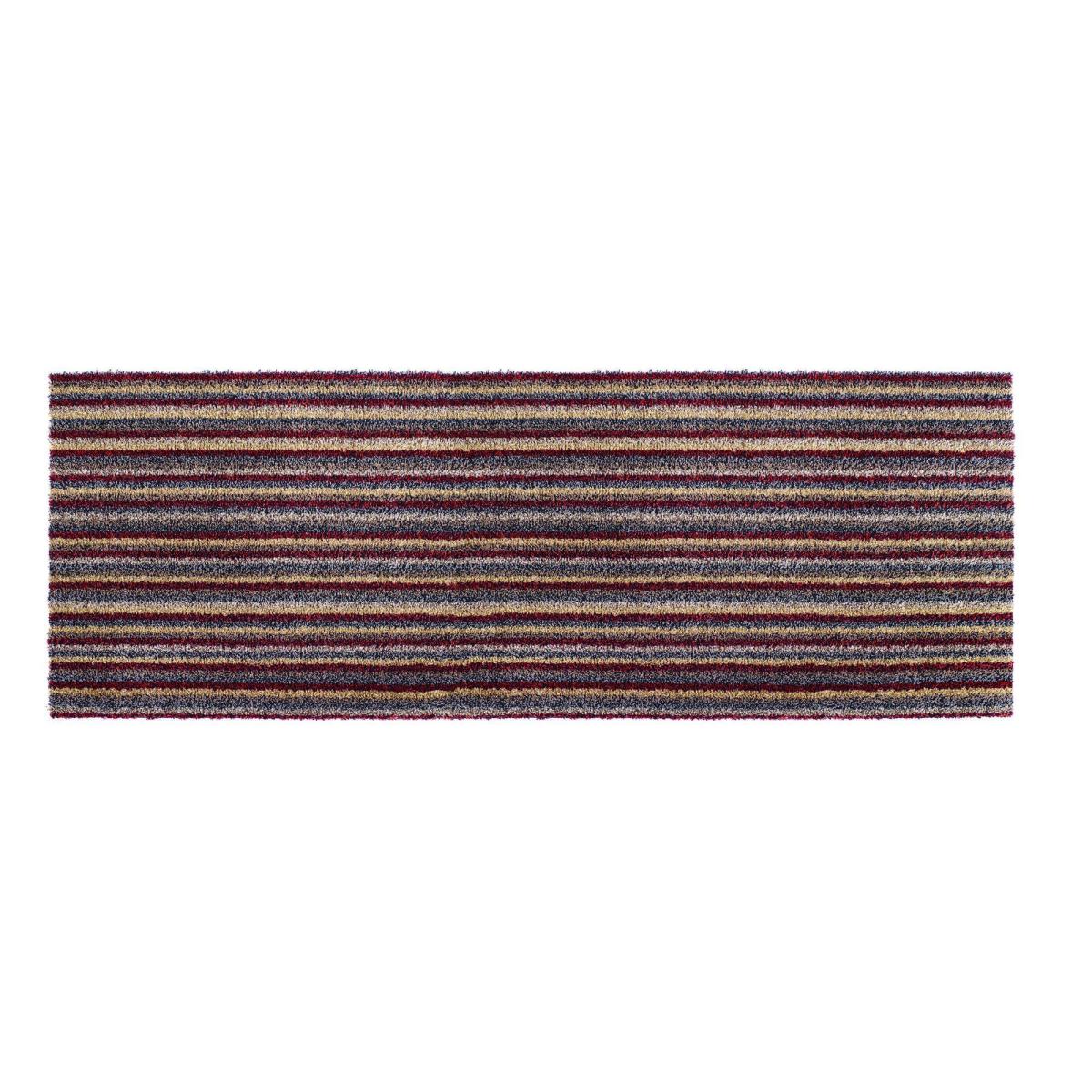 Cotton Stripe Washable Anti Slip Doormat in Spice Red 50x150cm – image 5