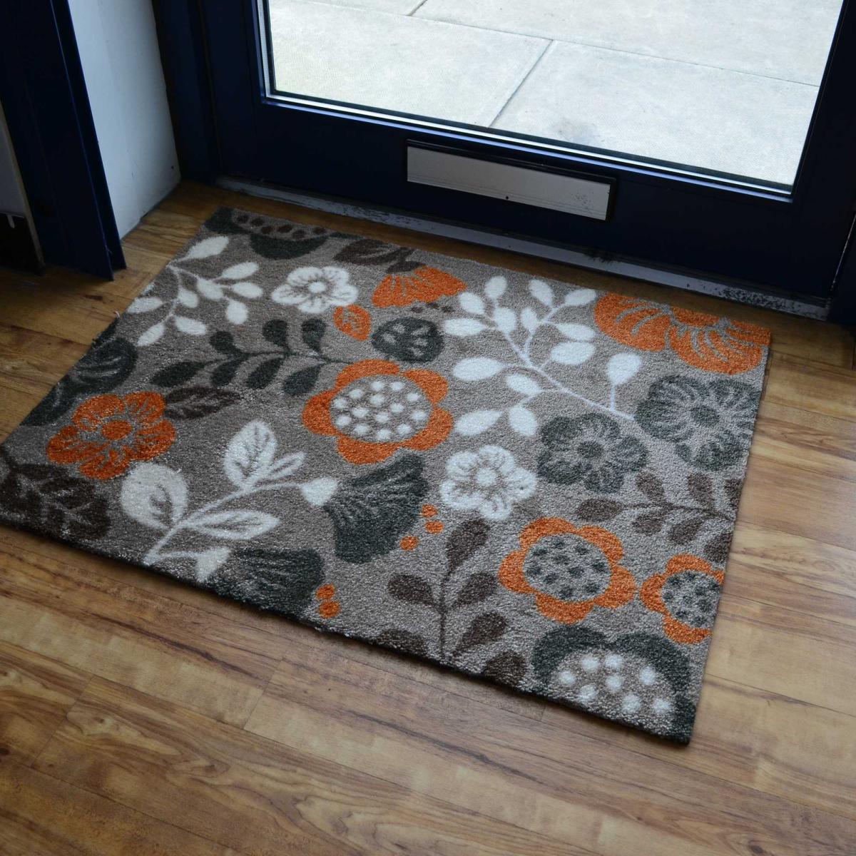 Hola Floral Doormats in HL13 Rust Orange – image 2