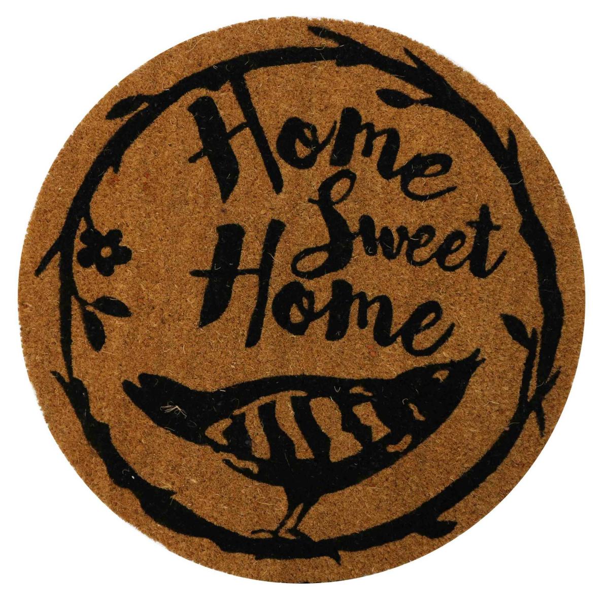 Home Sweet Home Coir Circle Round Doormats in Natural 60x60cm – image 3