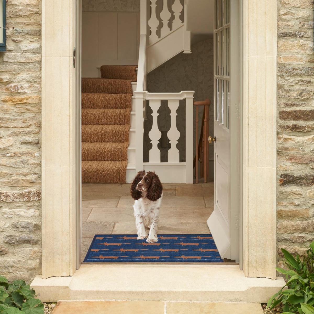 Mr Fox Running Doormats in Navy Blue by Scion 75x120cm – image 1