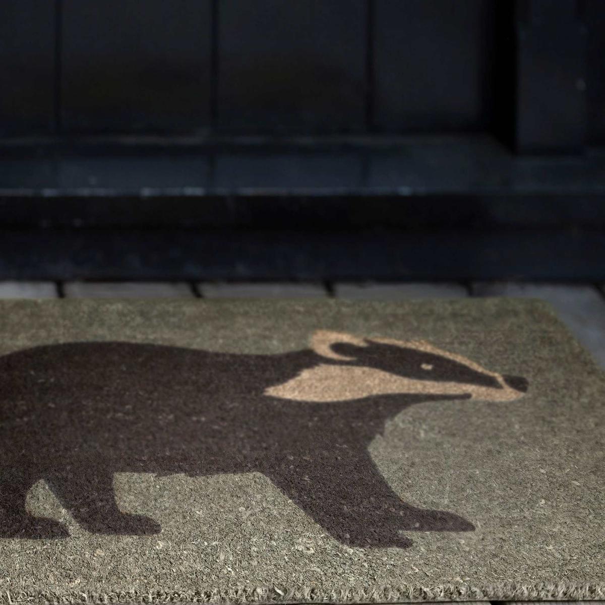 Badger Coir Doormat in Dusky Green – image 1