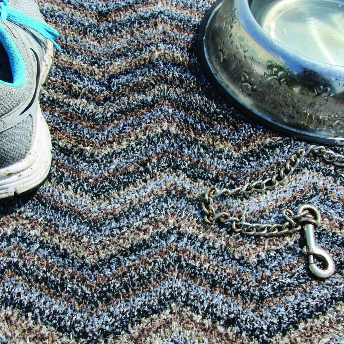 Cotton Zig Zag Washable Anti Slip Doormat in Rocks Grey – image 2