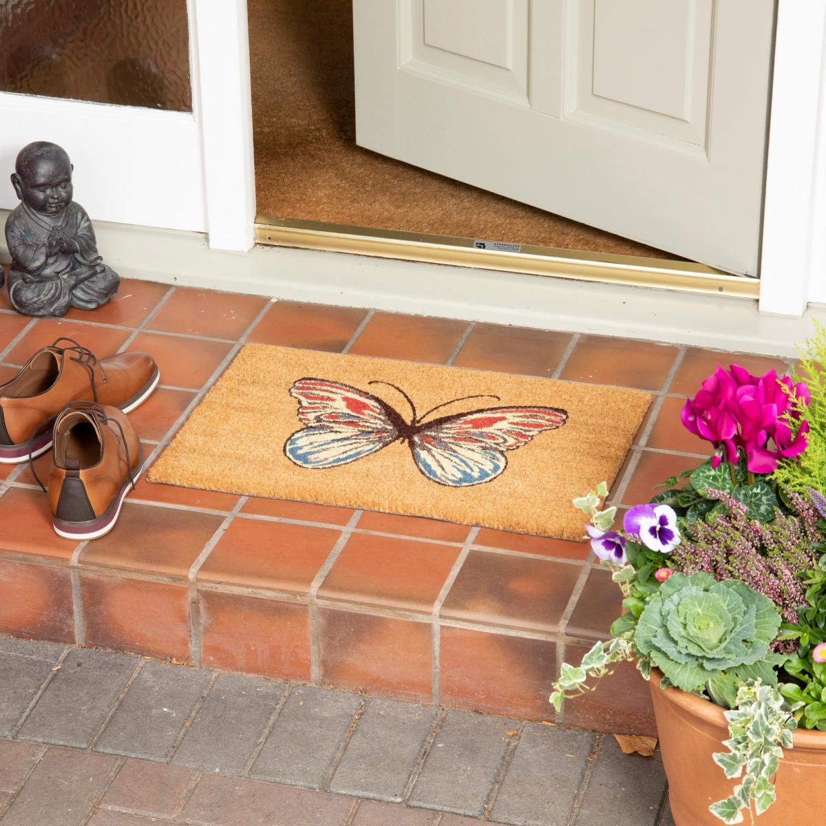 Astley Butterfly Coir Doormat in Multicolour – image 2