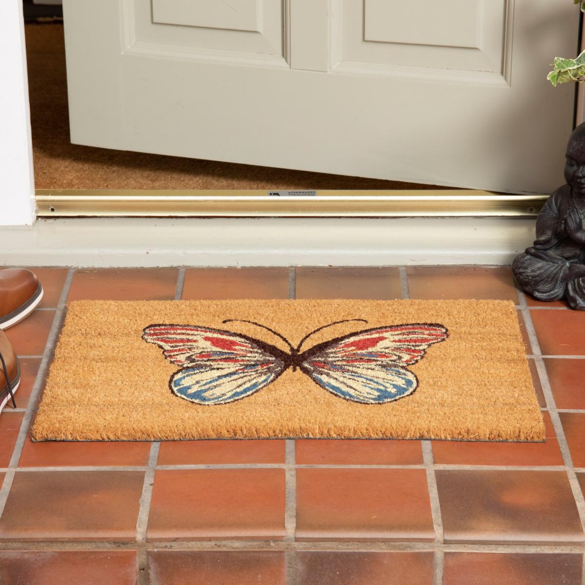 Astley Butterfly Coir Doormat in Multicolour – image 1