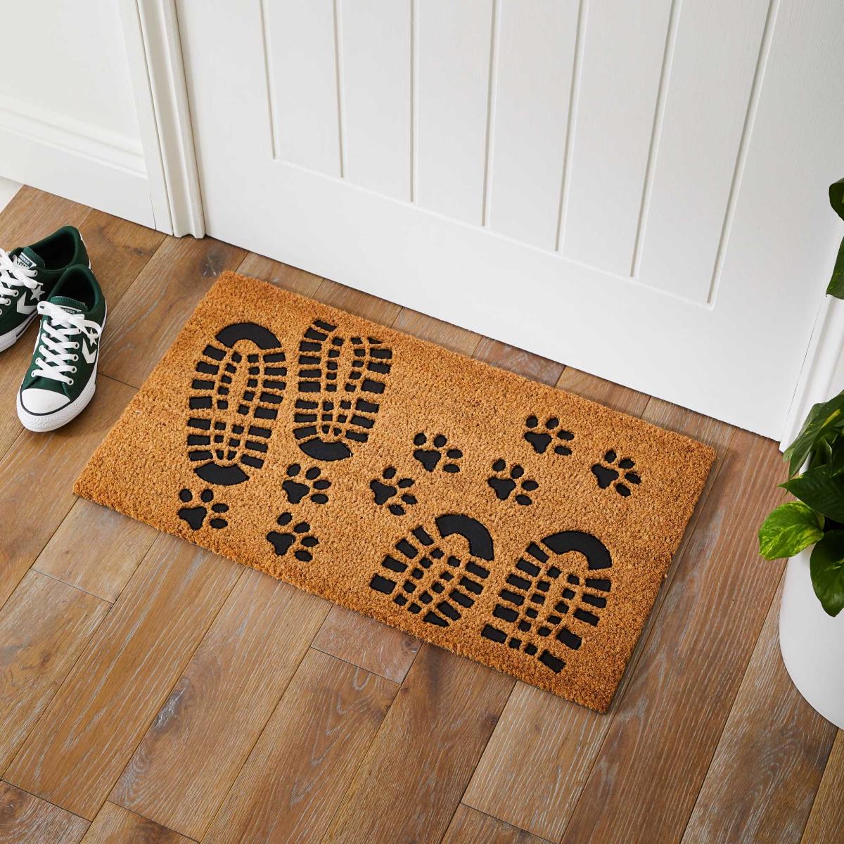 Footprints Embossed Coir Doormats in Natural – image 2