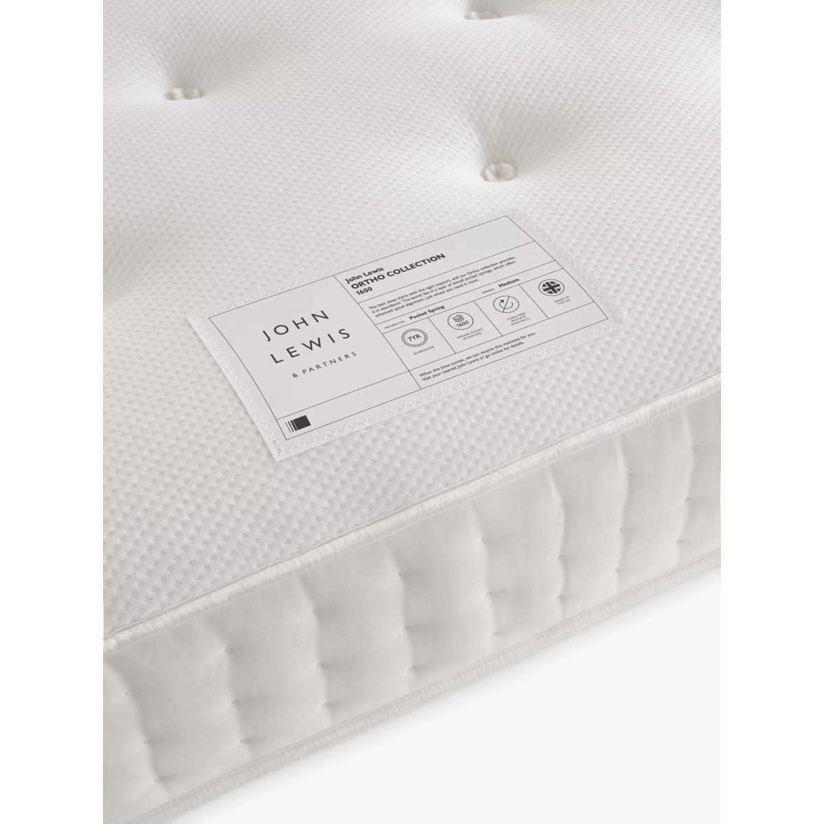 John Lewis Ortho Support 1600 Pocket Spring Mattress, Medium Tension, King Size – image 6